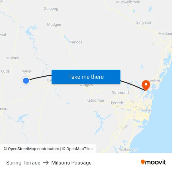 Spring Terrace to Milsons Passage map