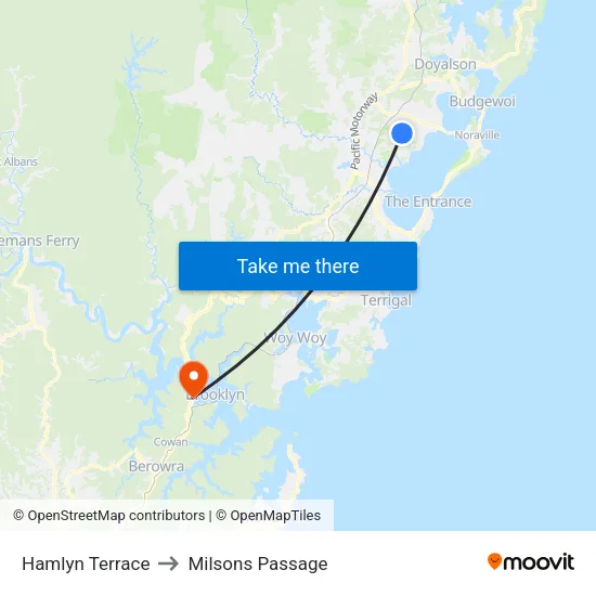 Hamlyn Terrace to Milsons Passage map