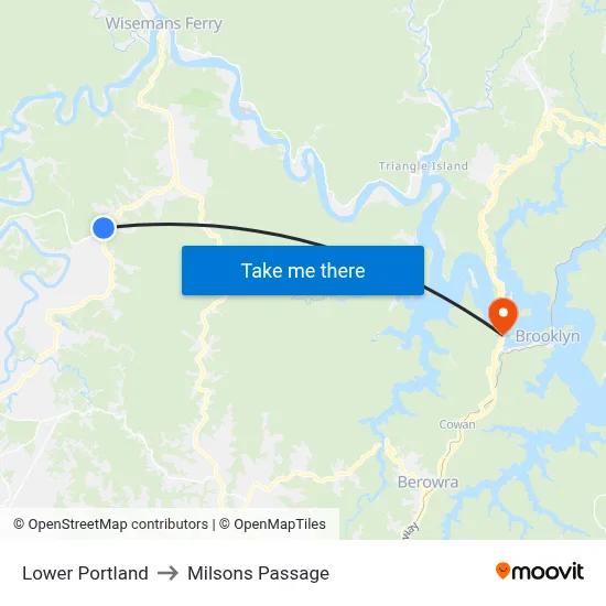 Lower Portland to Milsons Passage map