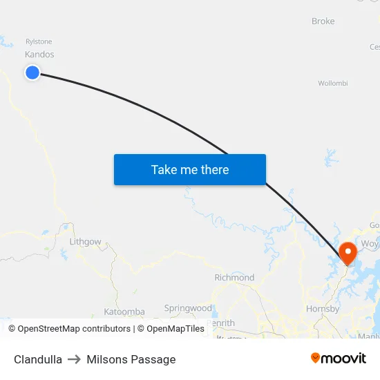 Clandulla to Milsons Passage map