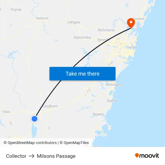 Collector to Milsons Passage map