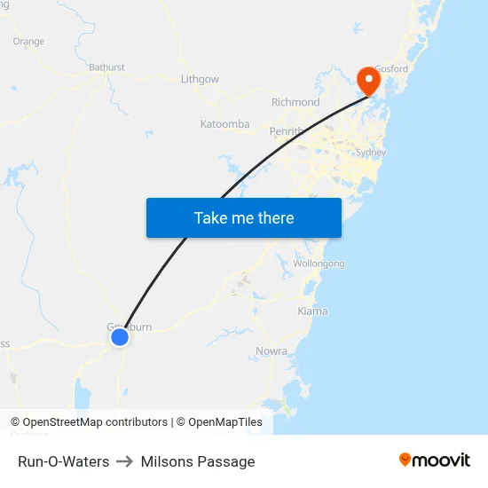 Run-O-Waters to Milsons Passage map