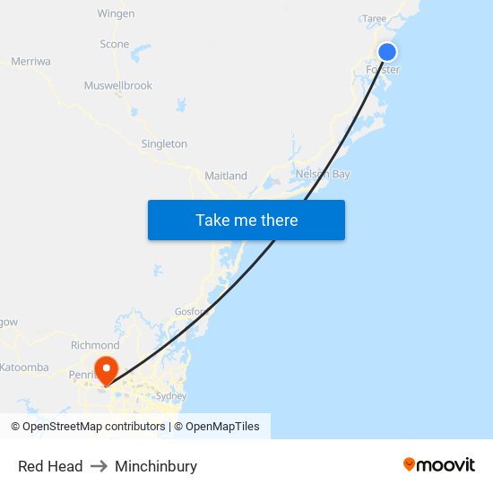 Red Head to Minchinbury map