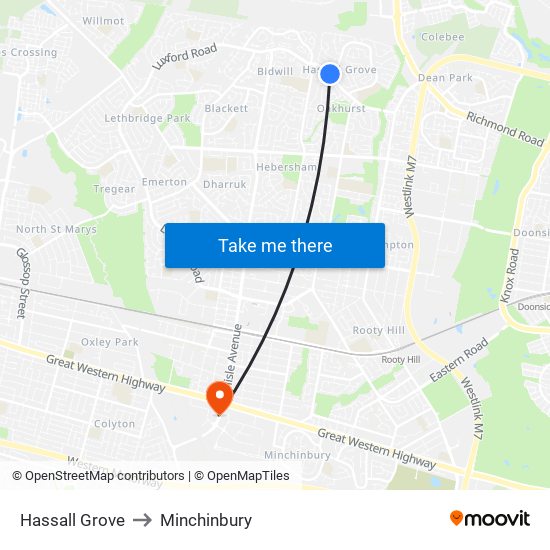 Hassall Grove to Minchinbury map