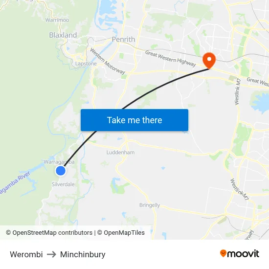 Werombi to Minchinbury map