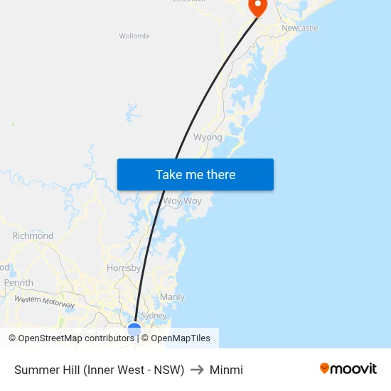 Summer Hill (Inner West - NSW) to Minmi map