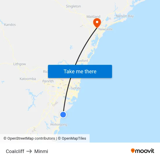 Coalcliff to Minmi map