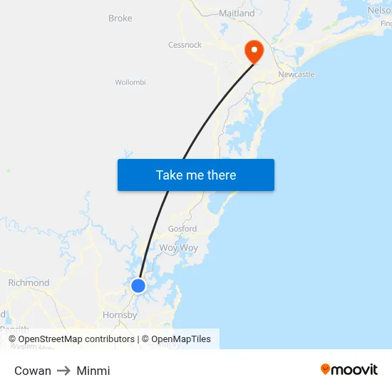 Cowan to Minmi map