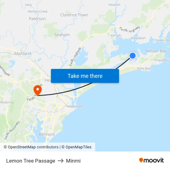 Lemon Tree Passage to Minmi map