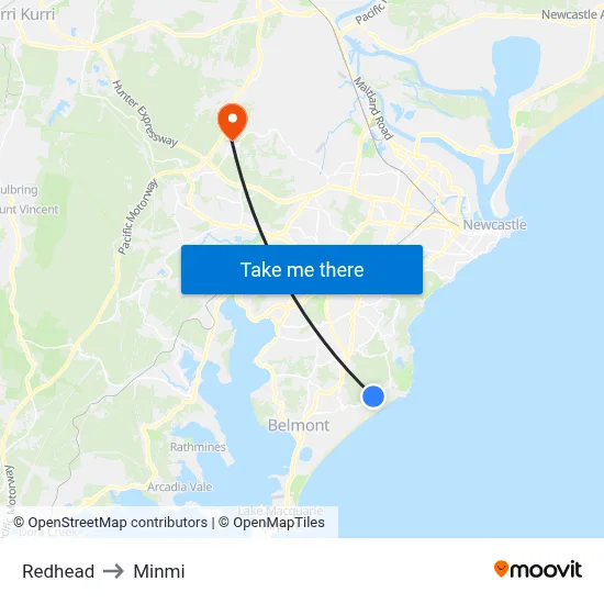 Redhead to Minmi map