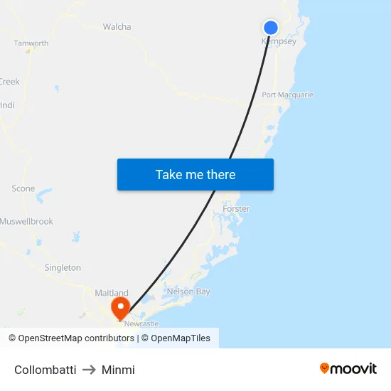 Collombatti to Minmi map