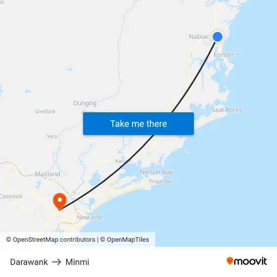 Darawank to Minmi map