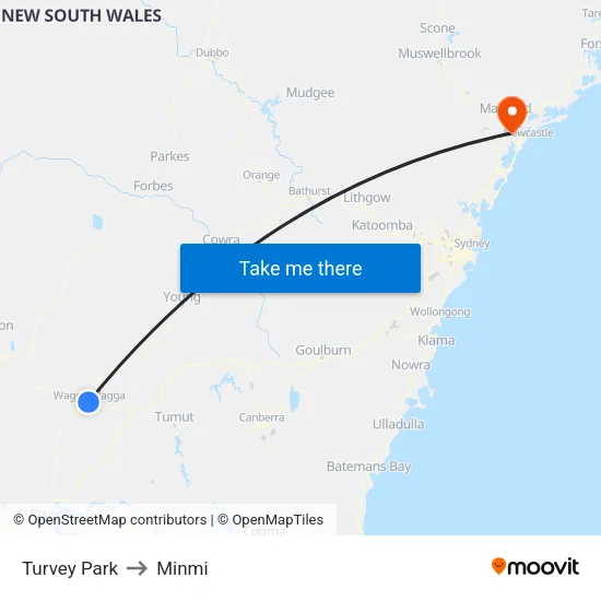 Turvey Park to Minmi map