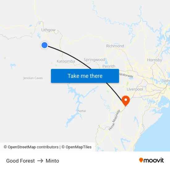 Good Forest to Minto map