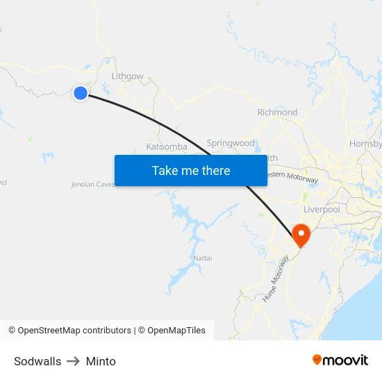 Sodwalls to Minto map