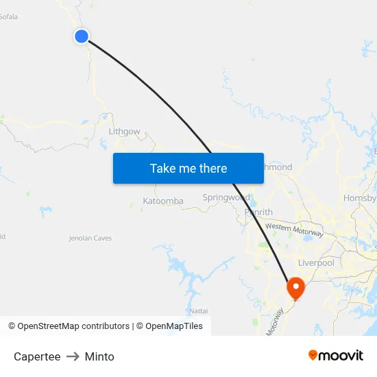 Capertee to Minto map