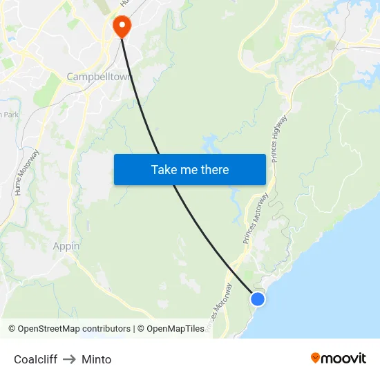 Coalcliff to Minto map