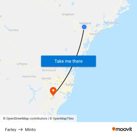 Farley to Minto map