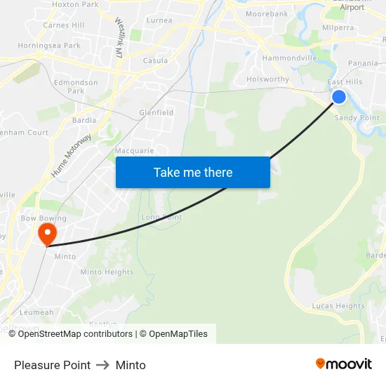 Pleasure Point to Minto map