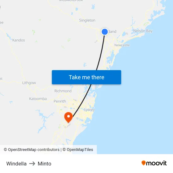 Windella to Minto map