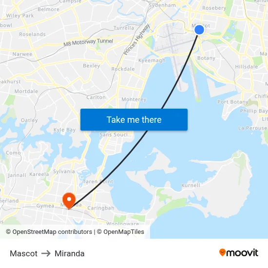 Mascot to Miranda map