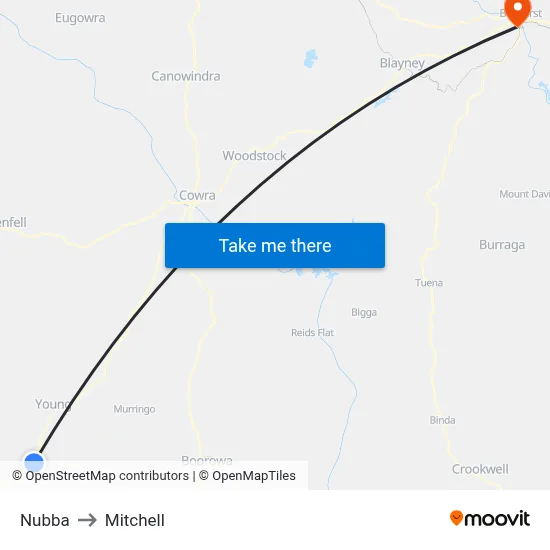 Nubba to Mitchell map