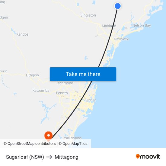 Sugarloaf (NSW) to Mittagong map