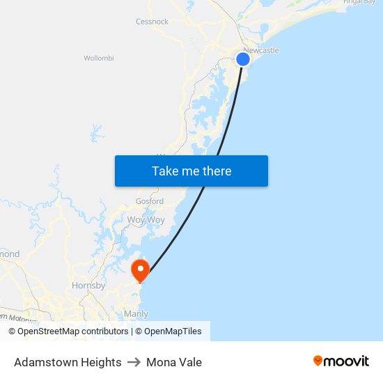 Adamstown Heights to Mona Vale map