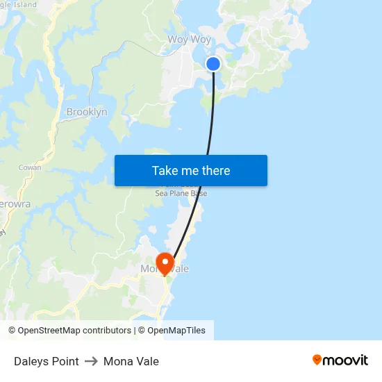 Daleys Point to Mona Vale map