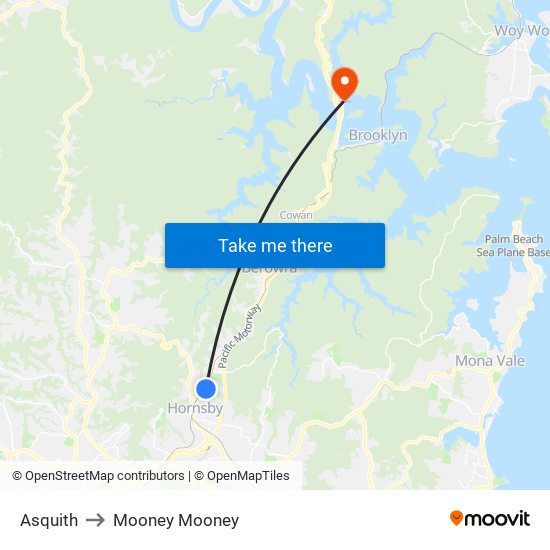 Asquith to Mooney Mooney map