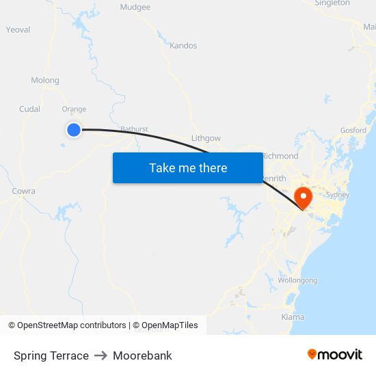 Spring Terrace to Moorebank map