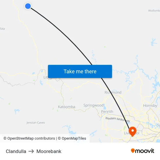 Clandulla to Moorebank map