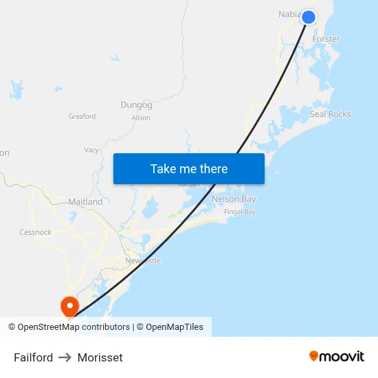 Failford to Morisset map
