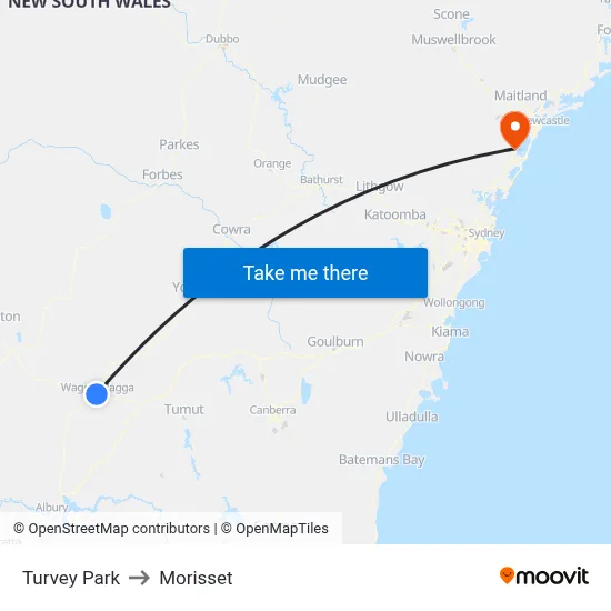 Turvey Park to Morisset map