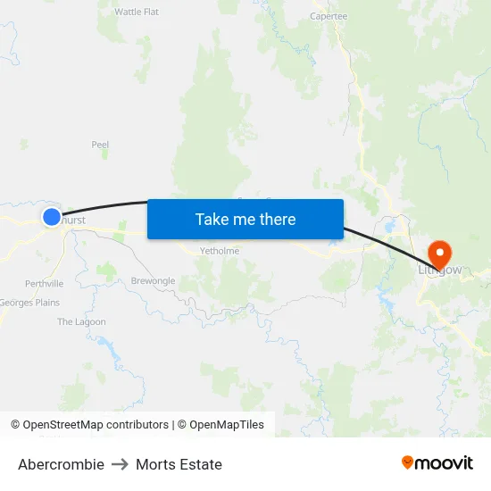 Abercrombie to Morts Estate map