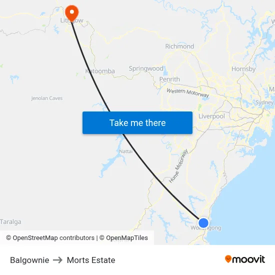 Balgownie to Morts Estate map