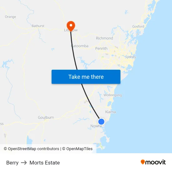 Berry to Morts Estate map