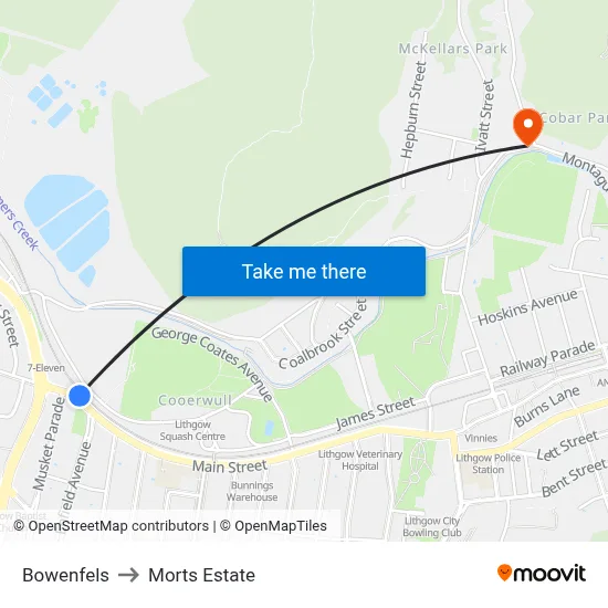 Bowenfels to Morts Estate map