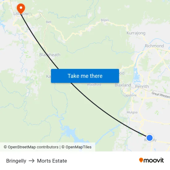 Bringelly to Morts Estate map