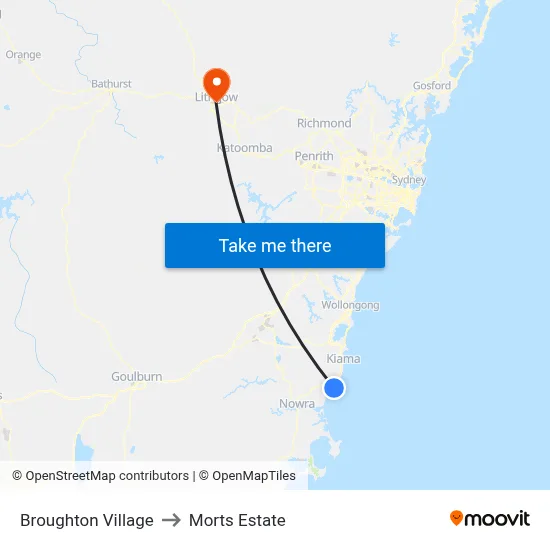 Broughton Village to Morts Estate map