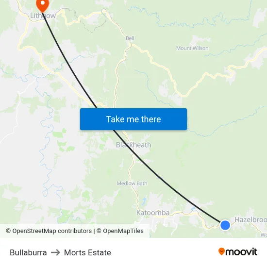 Bullaburra to Morts Estate map