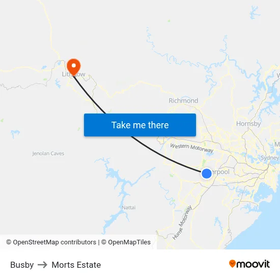 Busby to Morts Estate map
