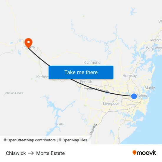 Chiswick to Morts Estate map