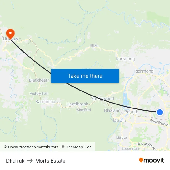 Dharruk to Morts Estate map