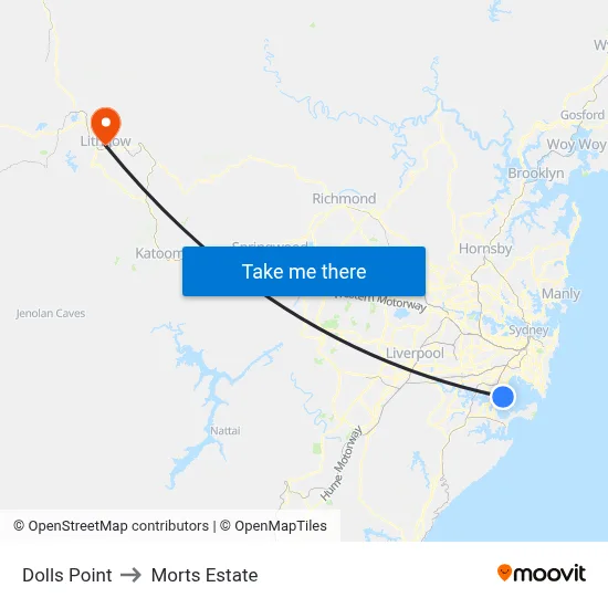 Dolls Point to Morts Estate map