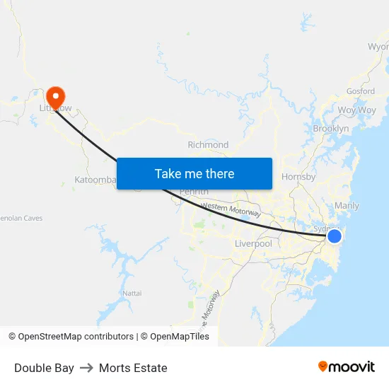 Double Bay to Morts Estate map