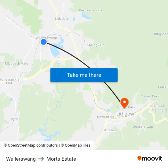 Wallerawang to Morts Estate map