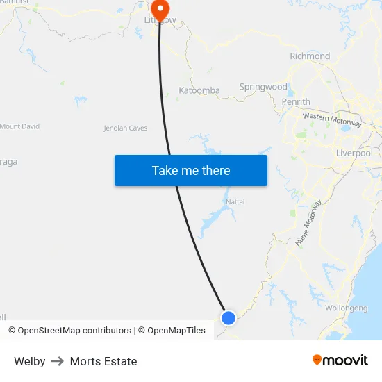 Welby to Morts Estate map