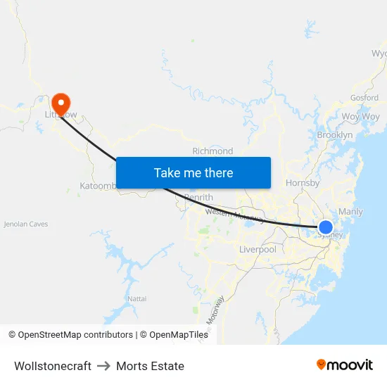 Wollstonecraft to Morts Estate map