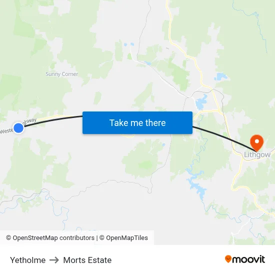 Yetholme to Morts Estate map